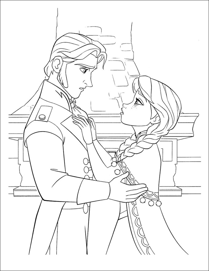 frozen characters coloring page