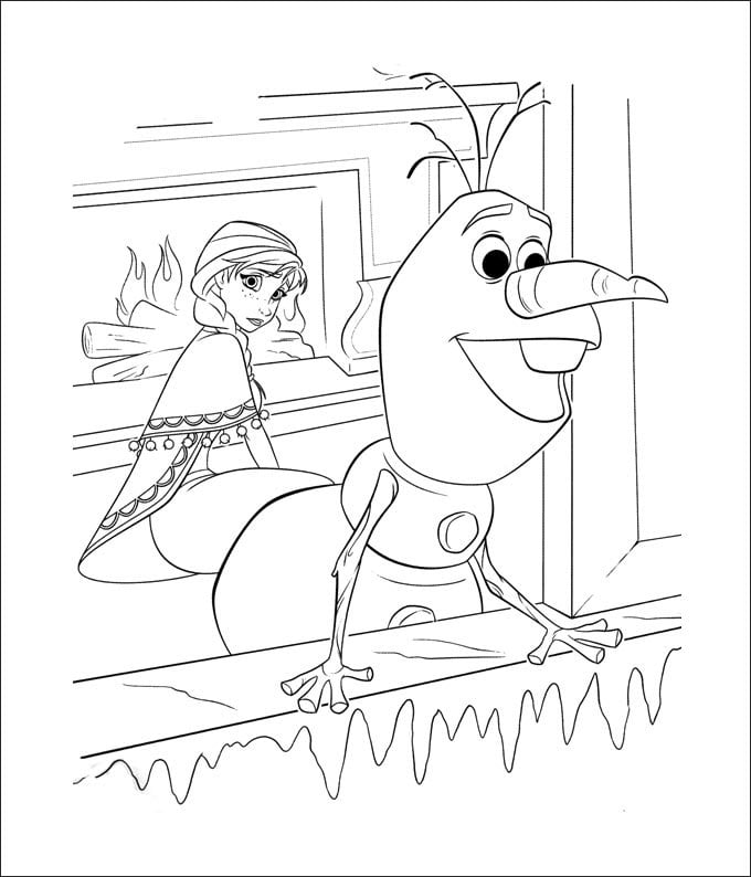 frozen free coloring page
