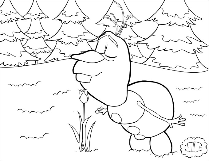frozen olaf coloring page