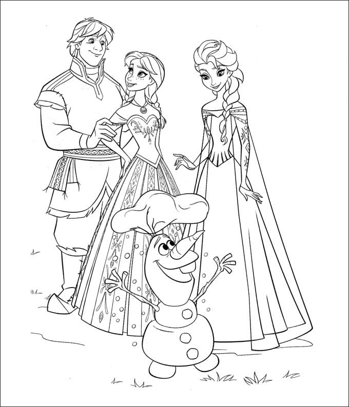 frozen printable coloring page