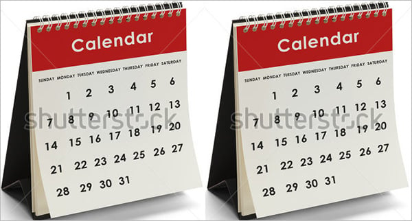 generic desk calendar template