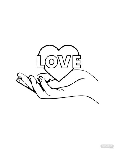 hand love heart drawing