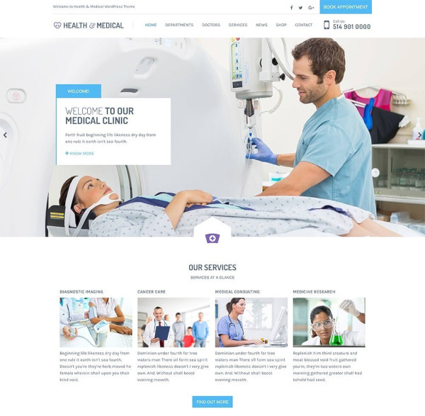 health medical html joomla template