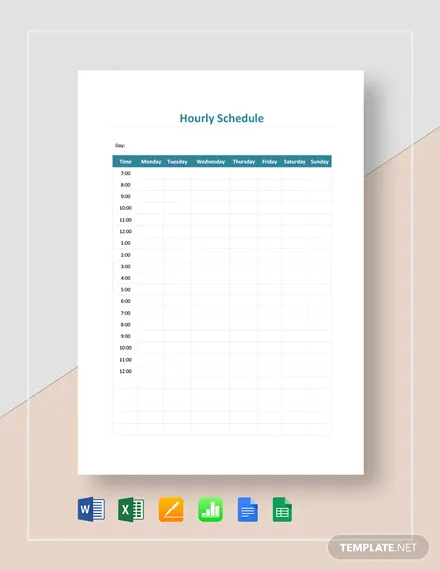 hourly schedule