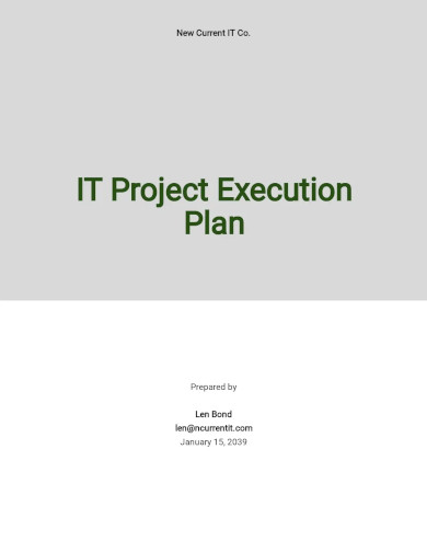it project execution plan template