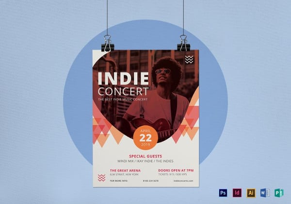 indie concert flyer template