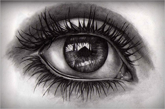 Premium Photo  Beautiful female eye ink black and white drawing