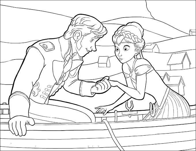kristoff anna frozen coloring page