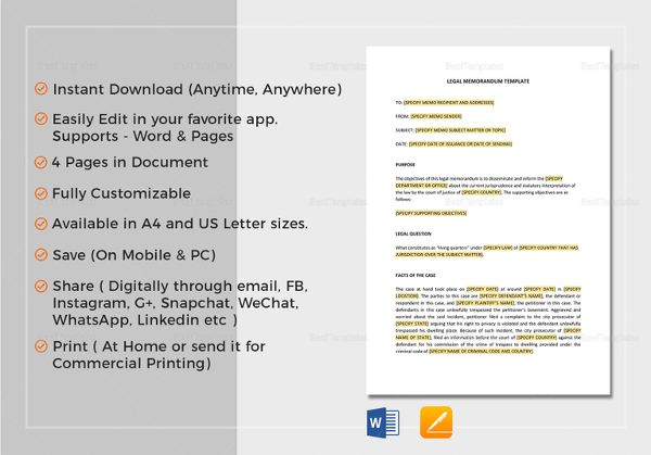 legal memo template