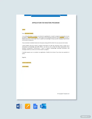 letter of intent for university template