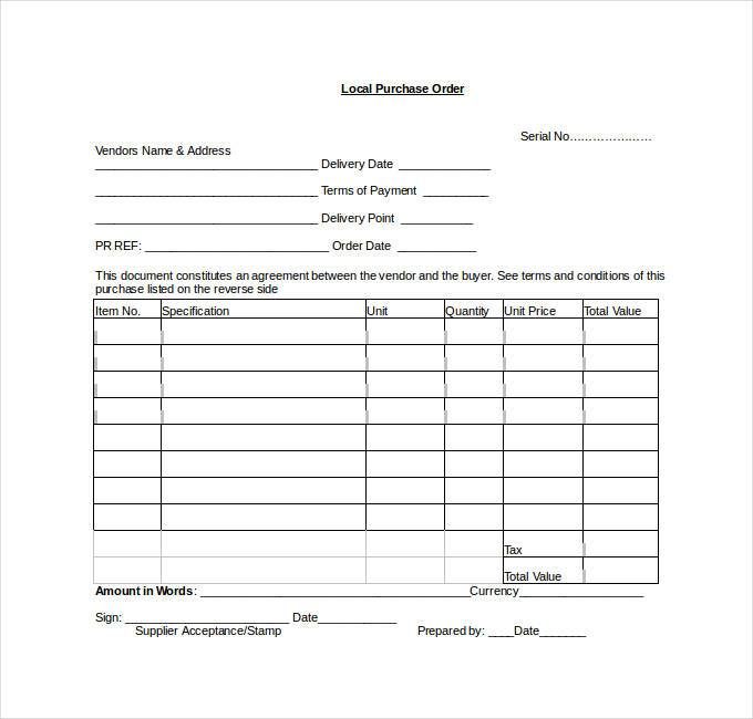 Microsoft Word Sales Order Template