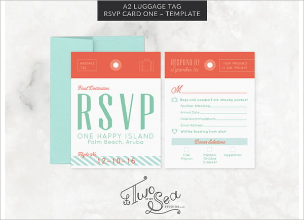 luggage tag rsvp card template