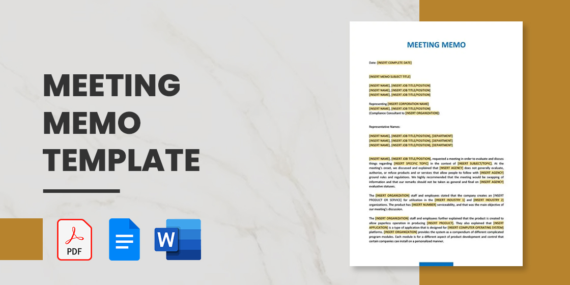 Meeting Memo Template - 22+ Word, PDF, Google Docs Documents Download