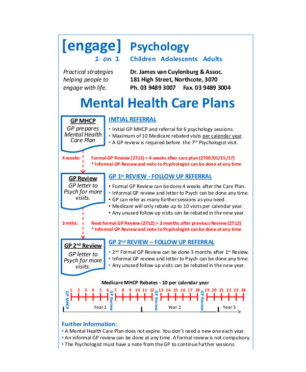 Mental Health Care Plan Template