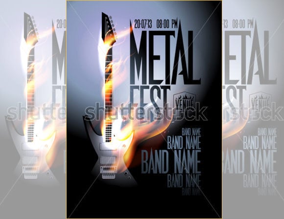 metal fest concert flyer template