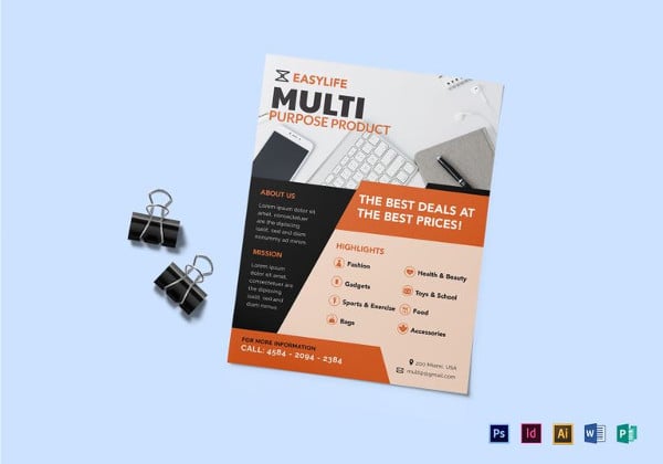 multi purpose product flyer template