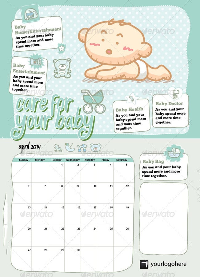 Kids Calendar Template 9+ Free Calendar Templates Download