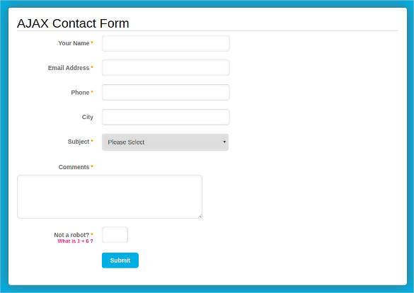 php ajax contact form with admin csv1