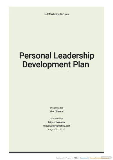 personal leadership development plan template