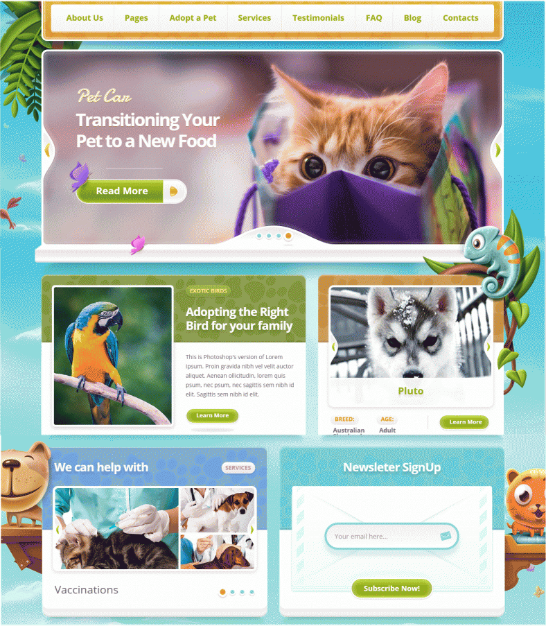 pet wordpress theme 788x90