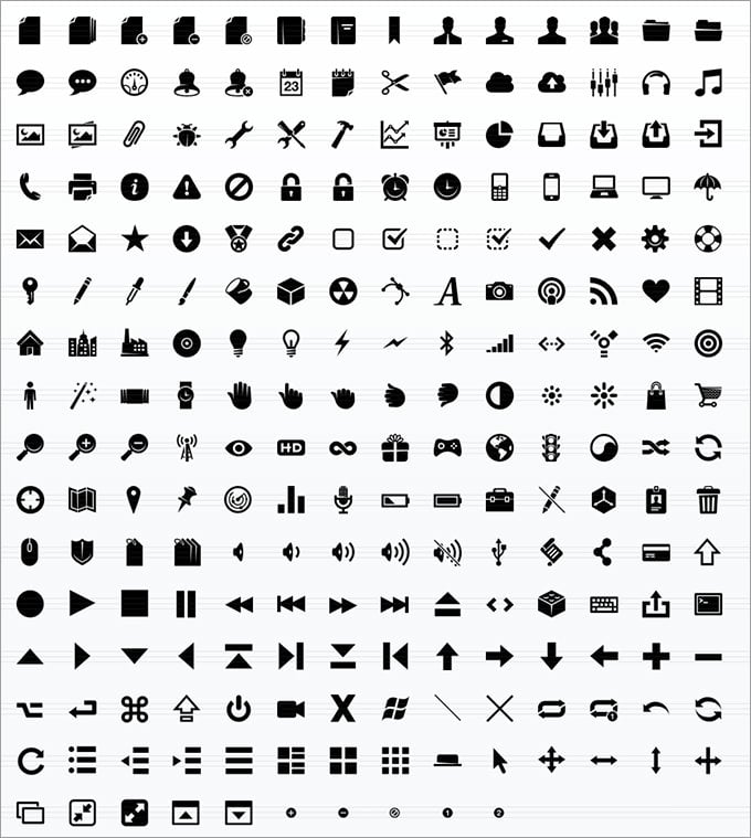 pictograms glyphs icon set