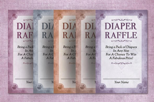 pink background diaper raffle flyer