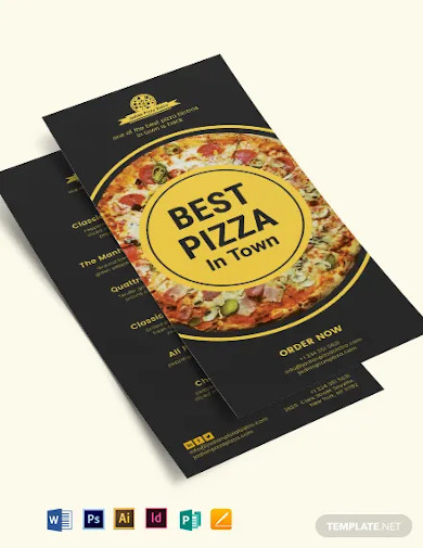 pizza menu dl card template