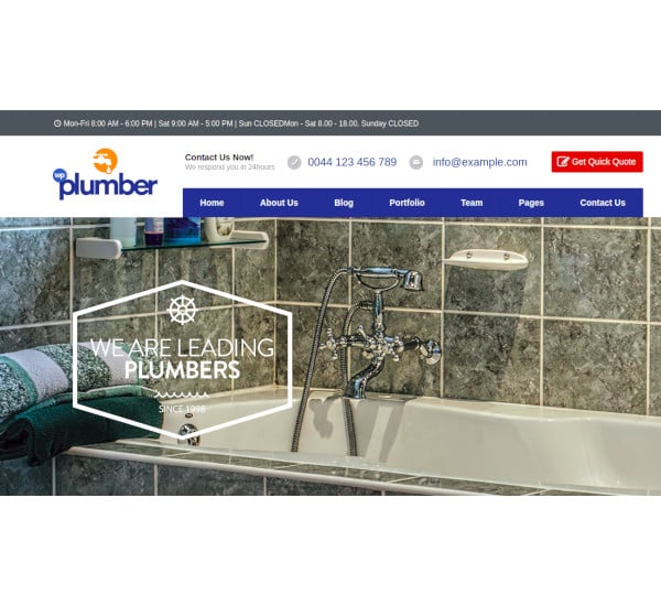 plumber building construction business theme