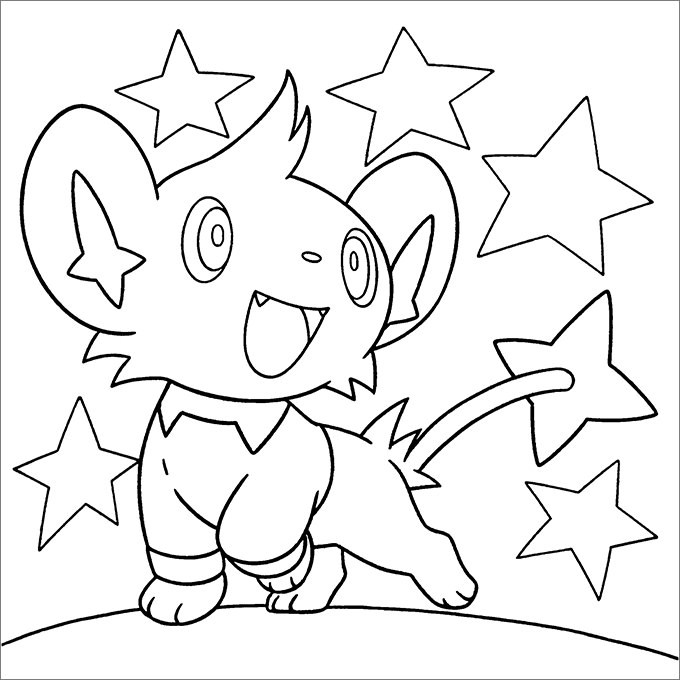 shinx coloring pages for kids pokemon