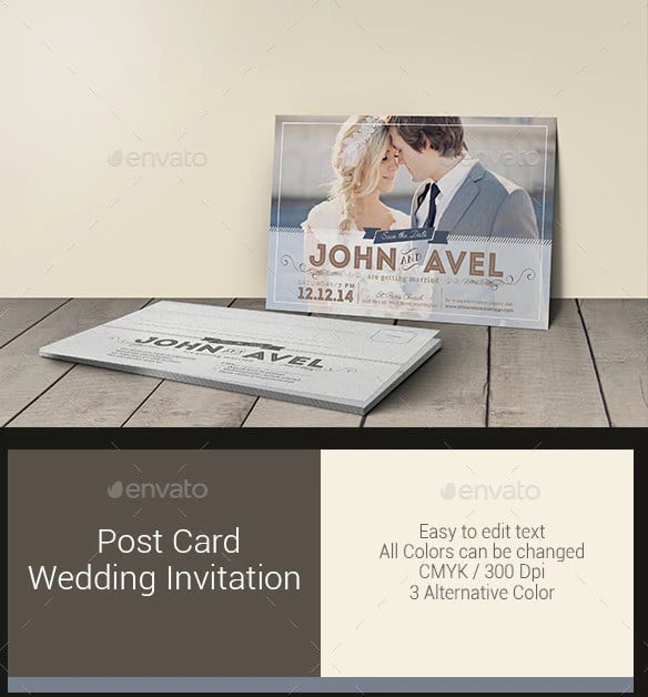 post card wedding invitation