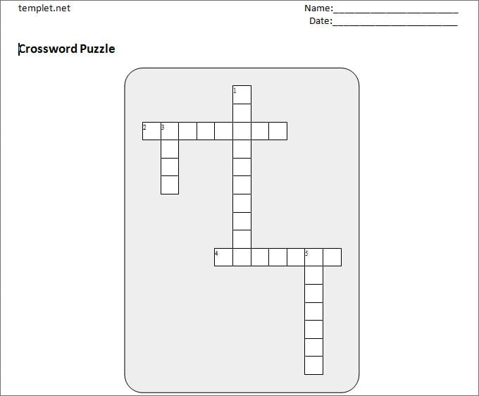 23+ Blank Crossword Template Crossword Template