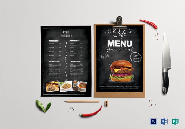 printable cafe menu template