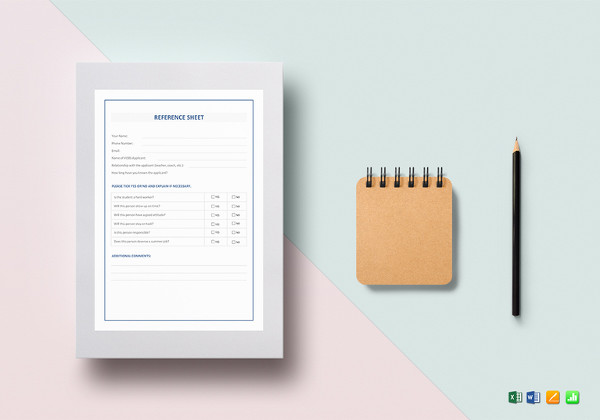 Reference Sheet Template - 34+ Free Word, PDF Documents Download