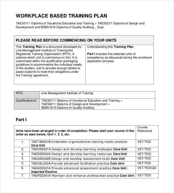 Training Program Design Template