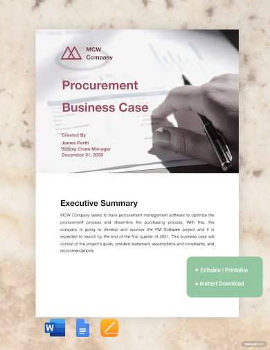 procurement business case template