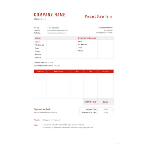 product-order-form-template