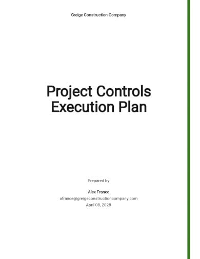 project controls execution plan template
