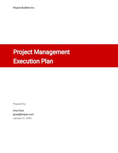 project management execution plan template