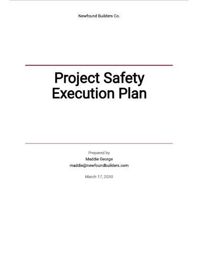 project safety execution plan template