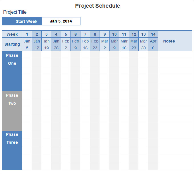 Project Schedule Template 16+ Free Excel Documents Download