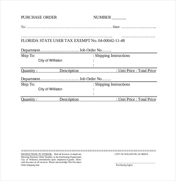55+ Purchase Order Examples - PDF, DOC