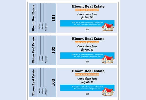 real estate raffle flyer template