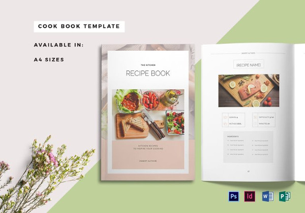 recipe book cover template