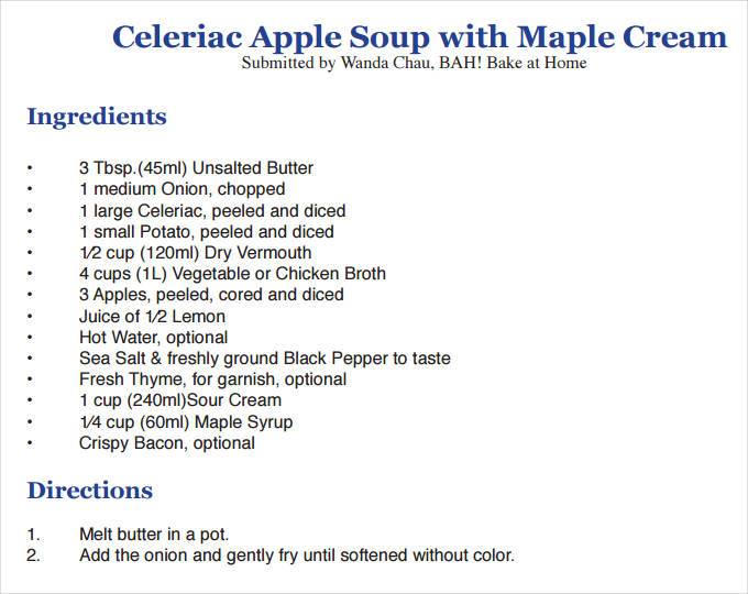 43+ Amazing Blank Recipe Templates for Enterprising Chefs - PDF, DOC