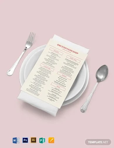 restaurant food and drinks menu template