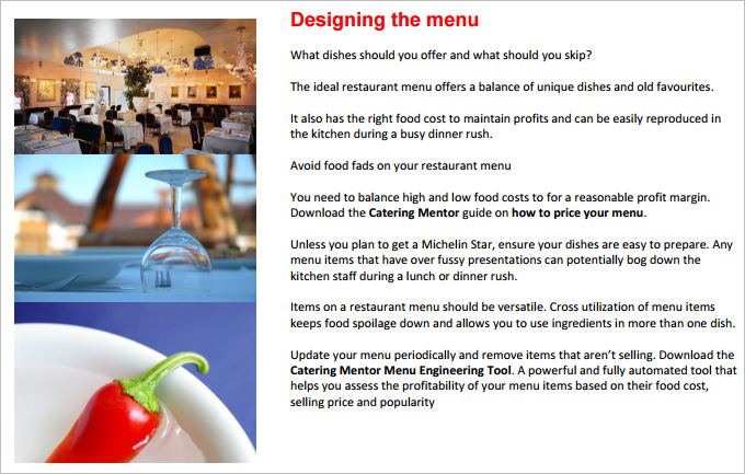 restaurant marketing plan template free download