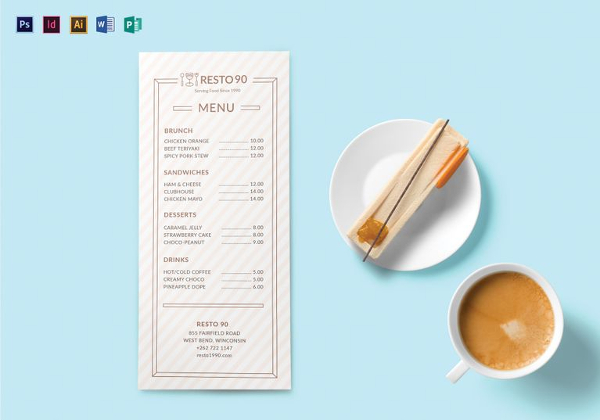 restaurant menu template