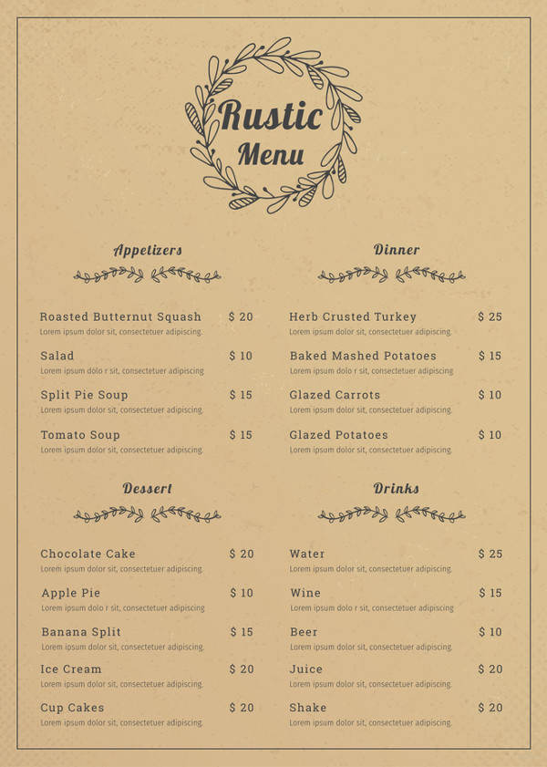 Restaurant Menu 25 Free Templates In PSD Word Pages