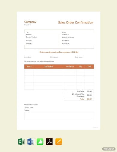 sales order confirmation template