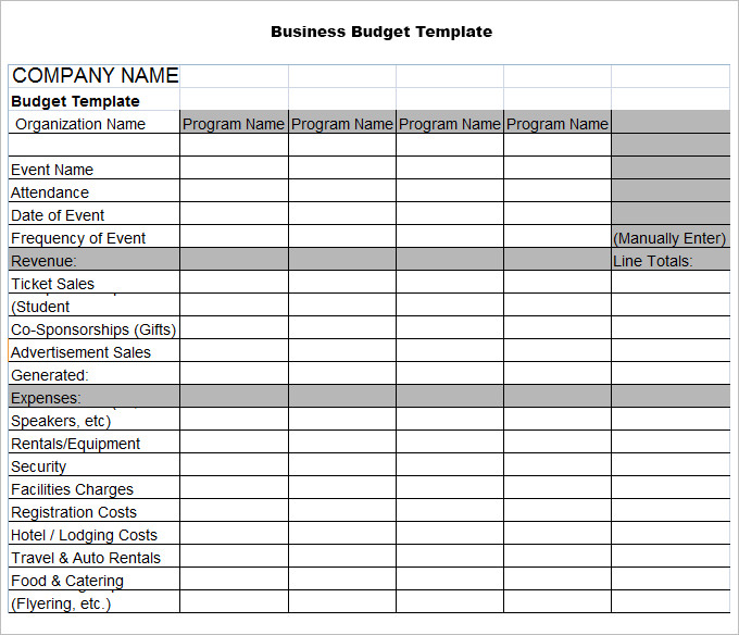 business weekly budget planner template